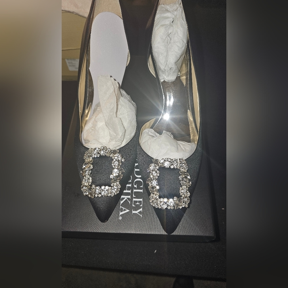 Badgley Mischka Women's Black Embellished Heels